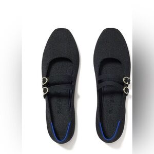 NWOT: ROTHY’S THE DOUBLE BUCKLE MARY JANE FLAT, BLACK, SIZE 9
